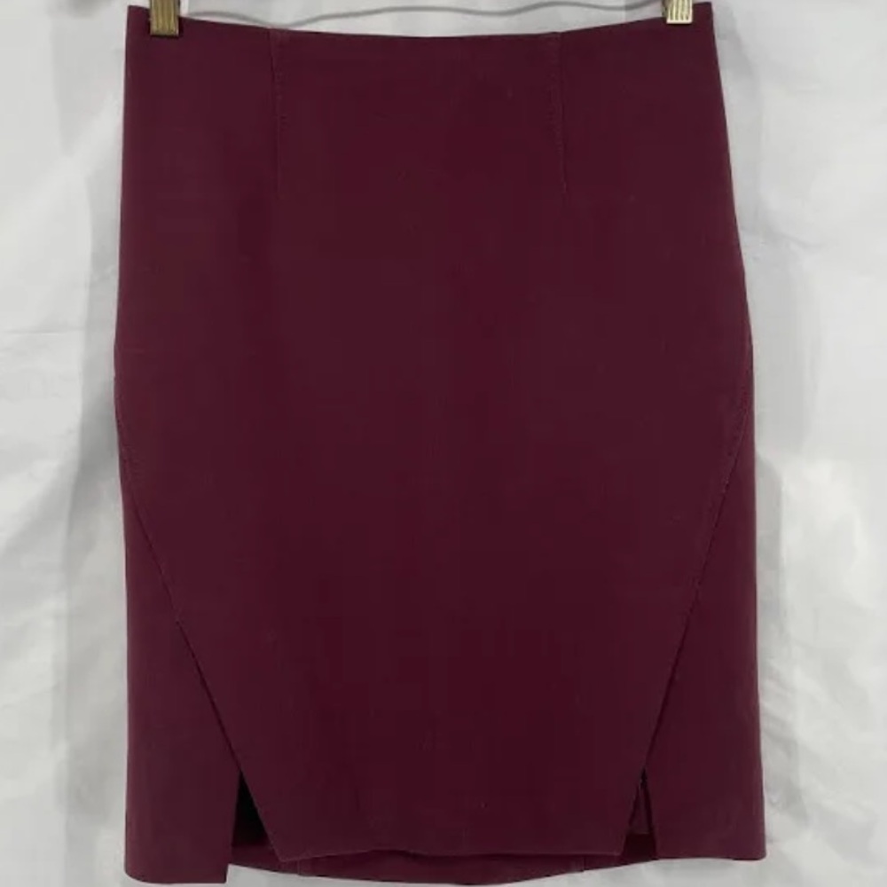 White House Black Market Maroon Pencil Skirt